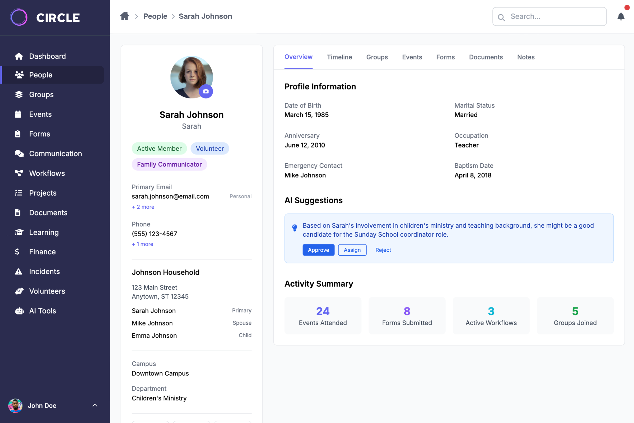 People module mockup